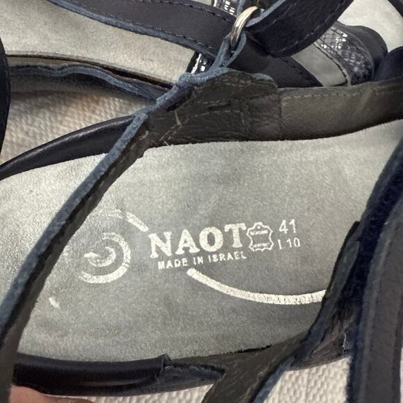 Naot Toi Sandals Womens Size 10 Navy Blue Strappy Silver Metallic - Picture 7 of 10